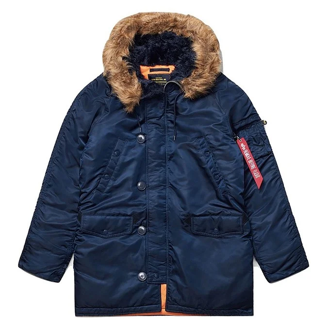 Мужская куртка парка Alpha Industries Slim Fit N-3B Parka Replica Blue / Orange
