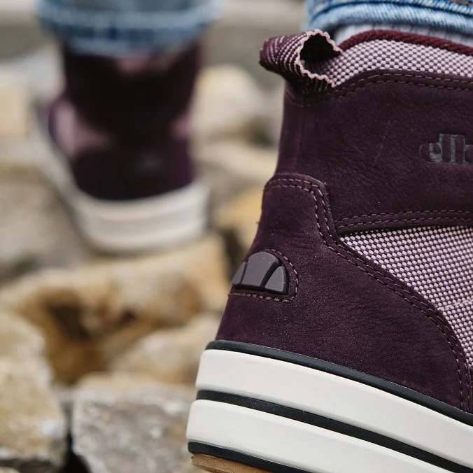 Кеды женские высокие Ellesse Alzano Mtn Boot Leather Af Pink/Dark Purple/Silver