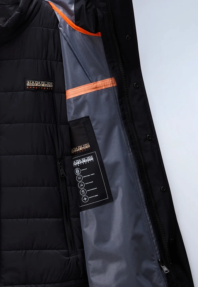 Куртка жилет Napapijri Pilloz Short Parka Jacket 3-in-1 Black
